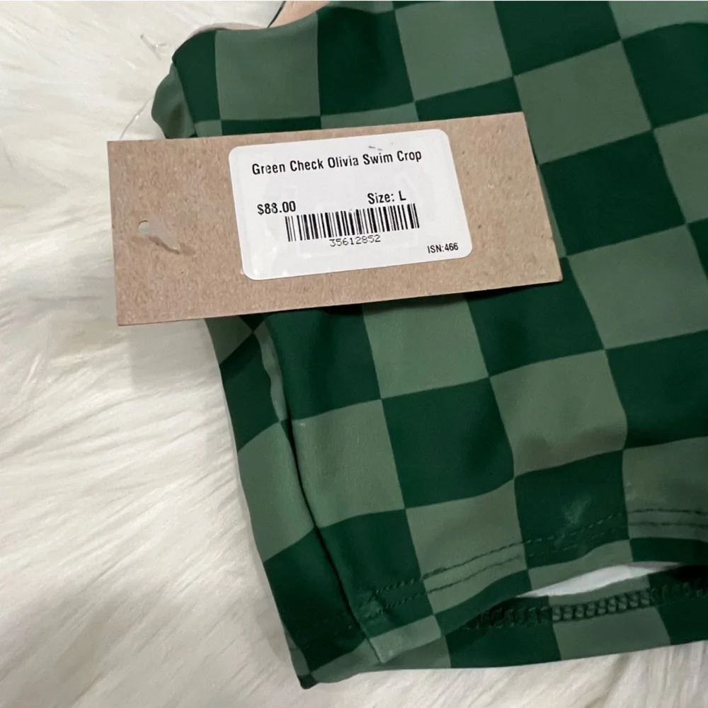 Albion Green Checkered High Waist Bikini Set M & L - Picture 11 of 14